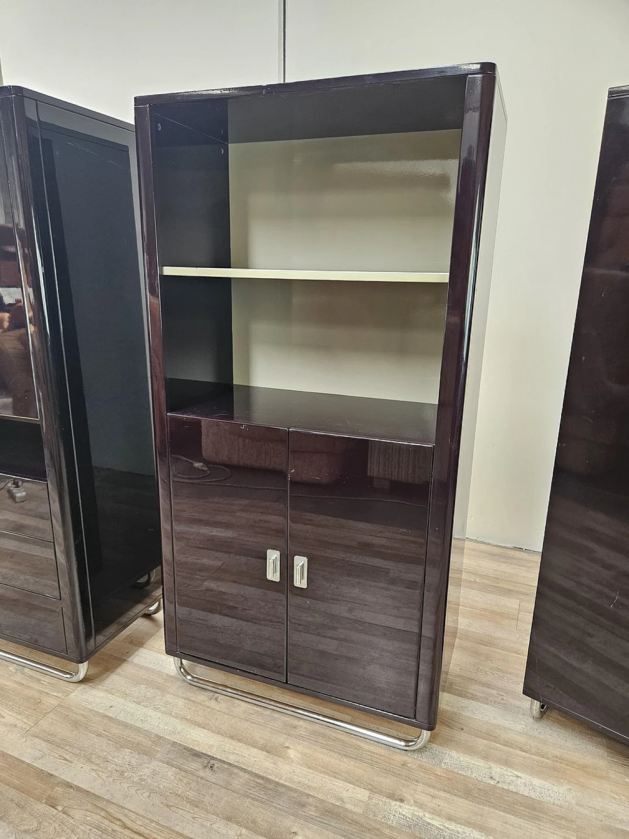 Bauhaus Modular Office Cabinets in Lacquered Wood, 1970s 18