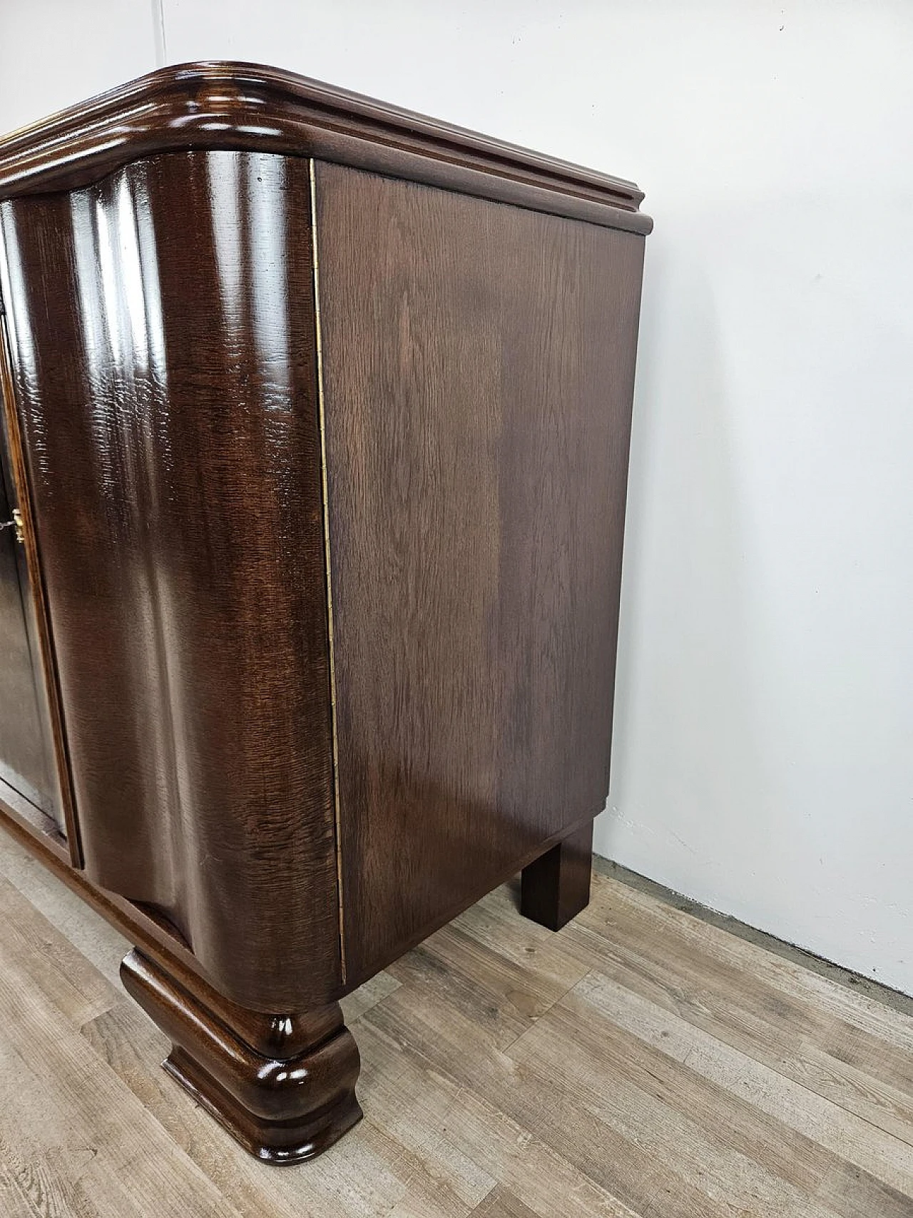 Large Art Deco Sideboard in Oak with Removable Marble Shelf by Friedrich Schlegel, 1930s 9