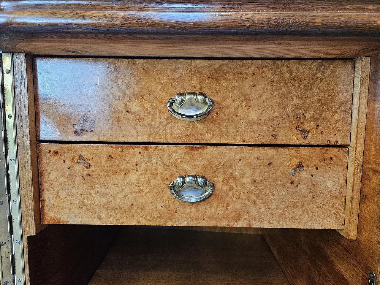 Large Art Deco Sideboard in Oak with Removable Marble Shelf by Friedrich Schlegel, 1930s 19