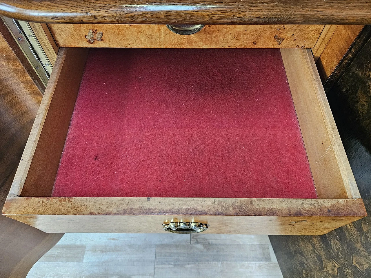 Large Art Deco Sideboard in Oak with Removable Marble Shelf by Friedrich Schlegel, 1930s 23