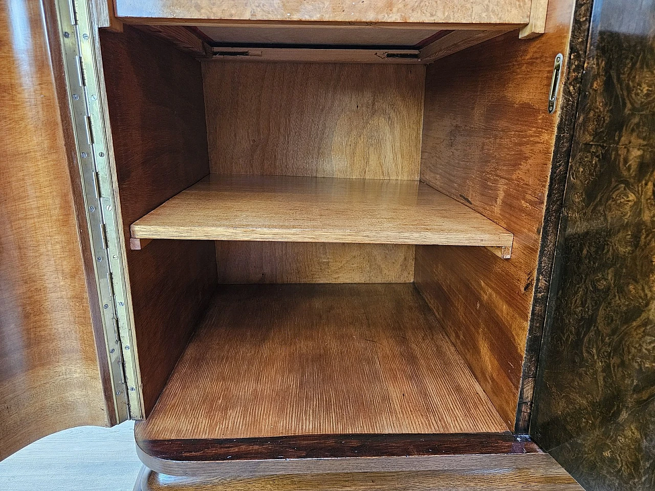 Large Art Deco Sideboard in Oak with Removable Marble Shelf by Friedrich Schlegel, 1930s 24