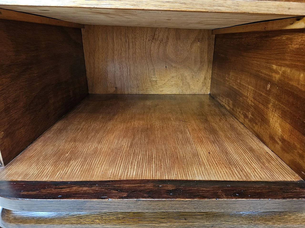 Large Art Deco Sideboard in Oak with Removable Marble Shelf by Friedrich Schlegel, 1930s 26