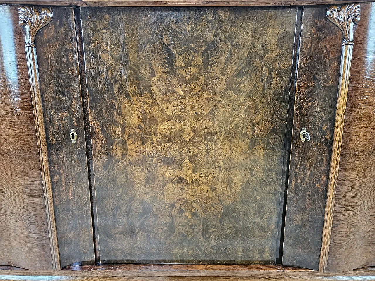 Large Art Deco Sideboard in Oak with Removable Marble Shelf by Friedrich Schlegel, 1930s 27