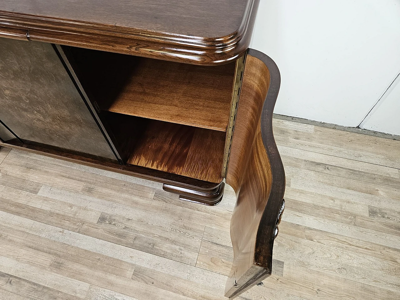 Large Art Deco Sideboard in Oak with Removable Marble Shelf by Friedrich Schlegel, 1930s 28