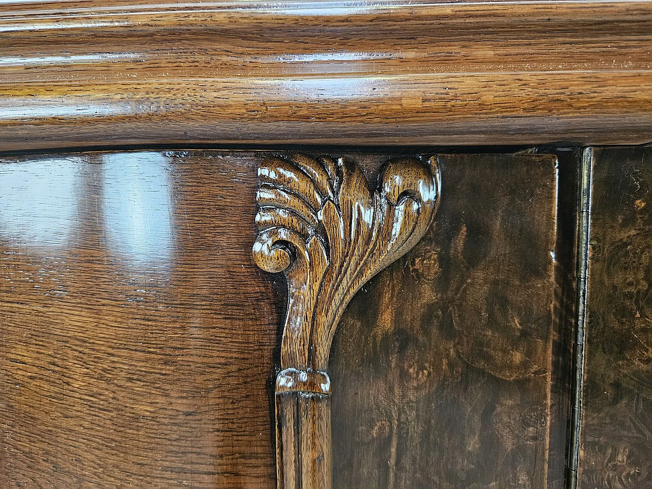 Large Art Deco Sideboard in Oak with Removable Marble Shelf by Friedrich Schlegel, 1930s 29