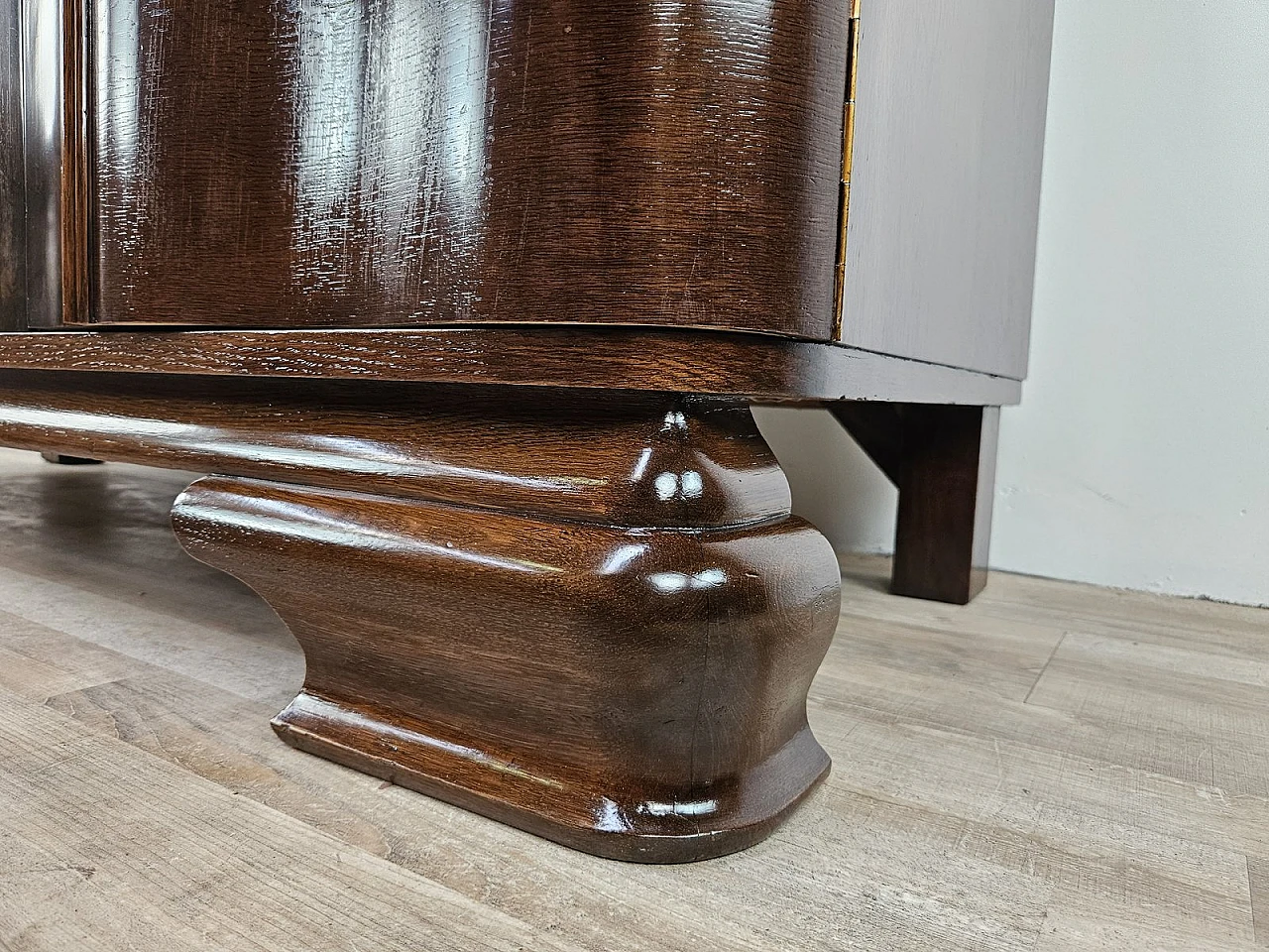 Large Art Deco Sideboard in Oak with Removable Marble Shelf by Friedrich Schlegel, 1930s 44