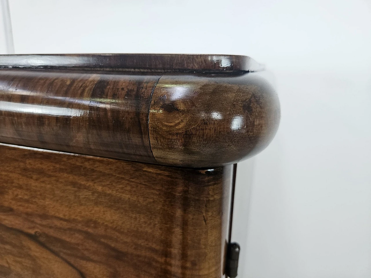 Art Deco Walnut Sideboard with Two Shelves, 1940s 9