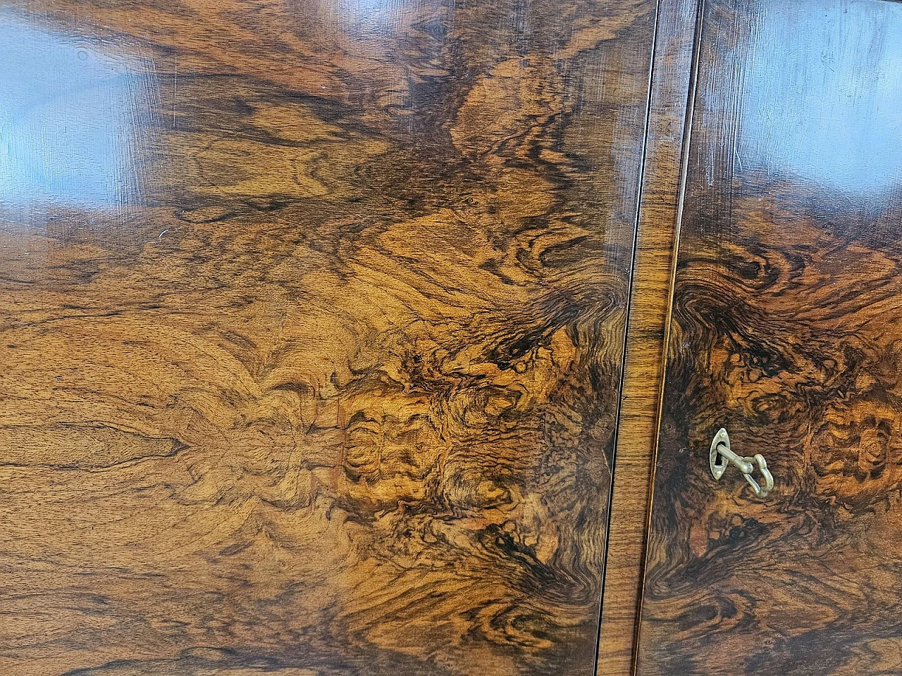 Art Deco Walnut Sideboard with Two Shelves, 1940s 13