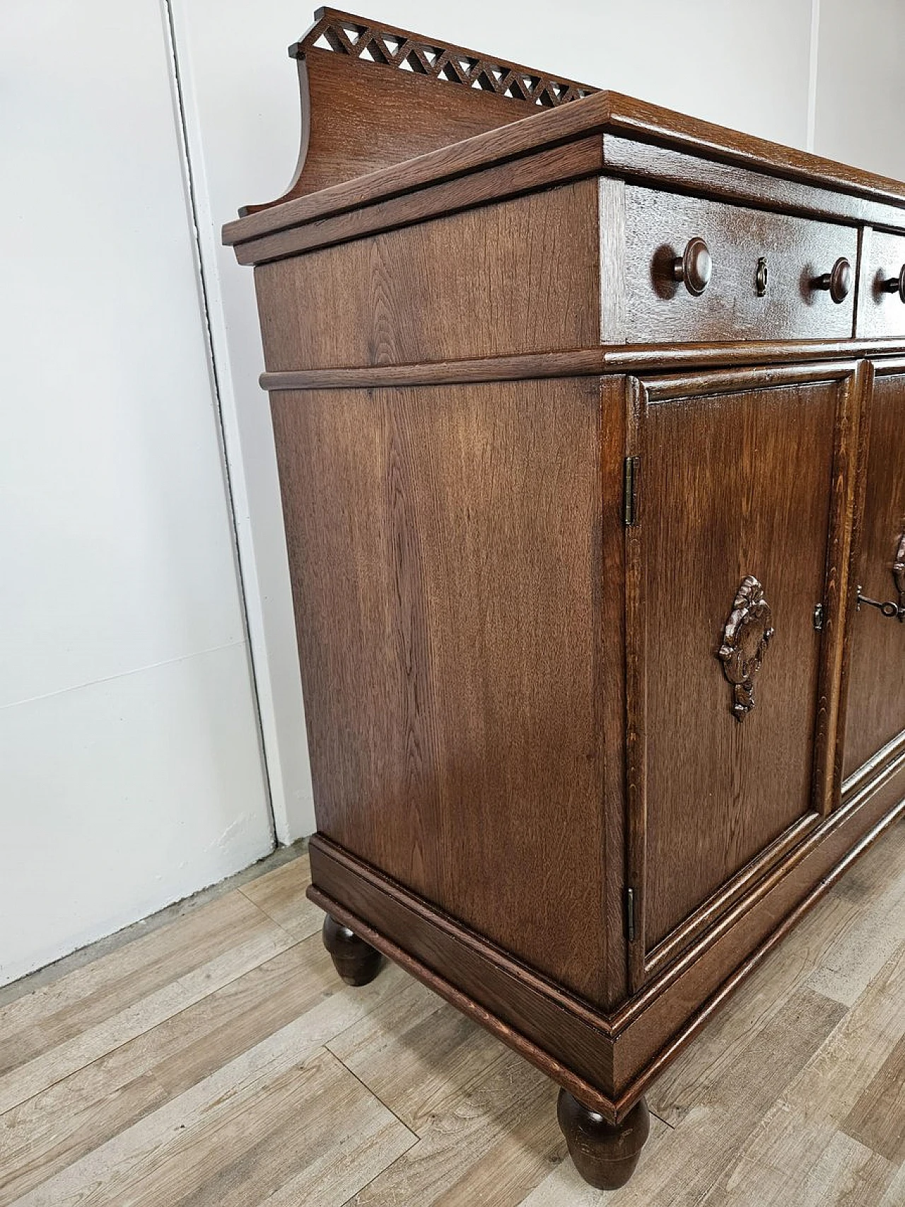 Art Deco Oak Living Room Sideboard, 1940s 2