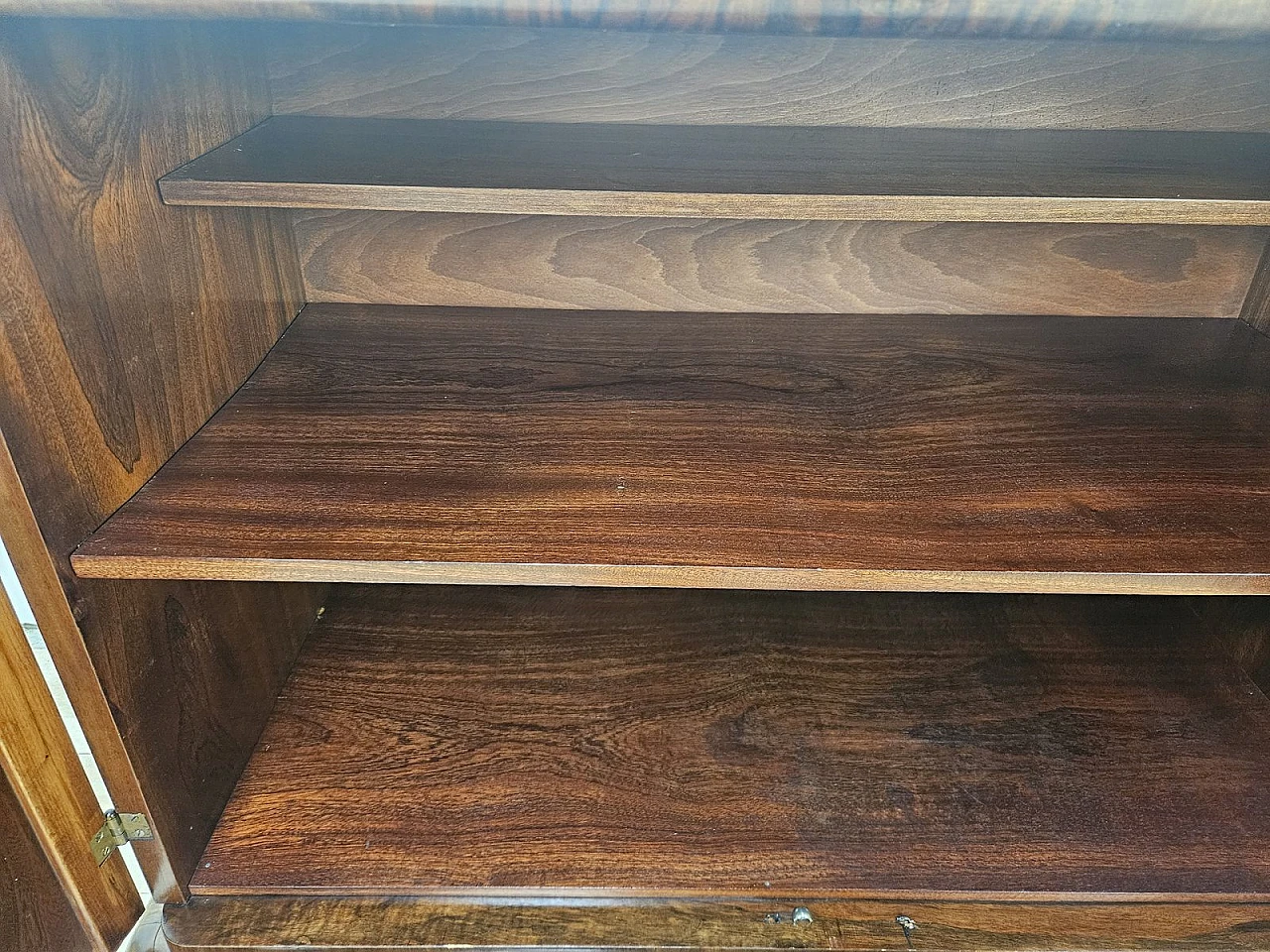 Art Deco Walnut Sideboard with Two Shelves, 1940s 24