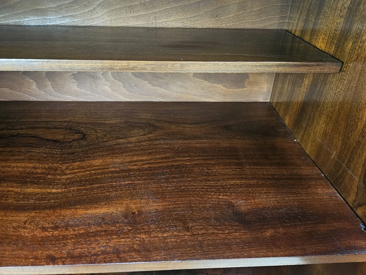 Art Deco Walnut Sideboard with Two Shelves, 1940s 26