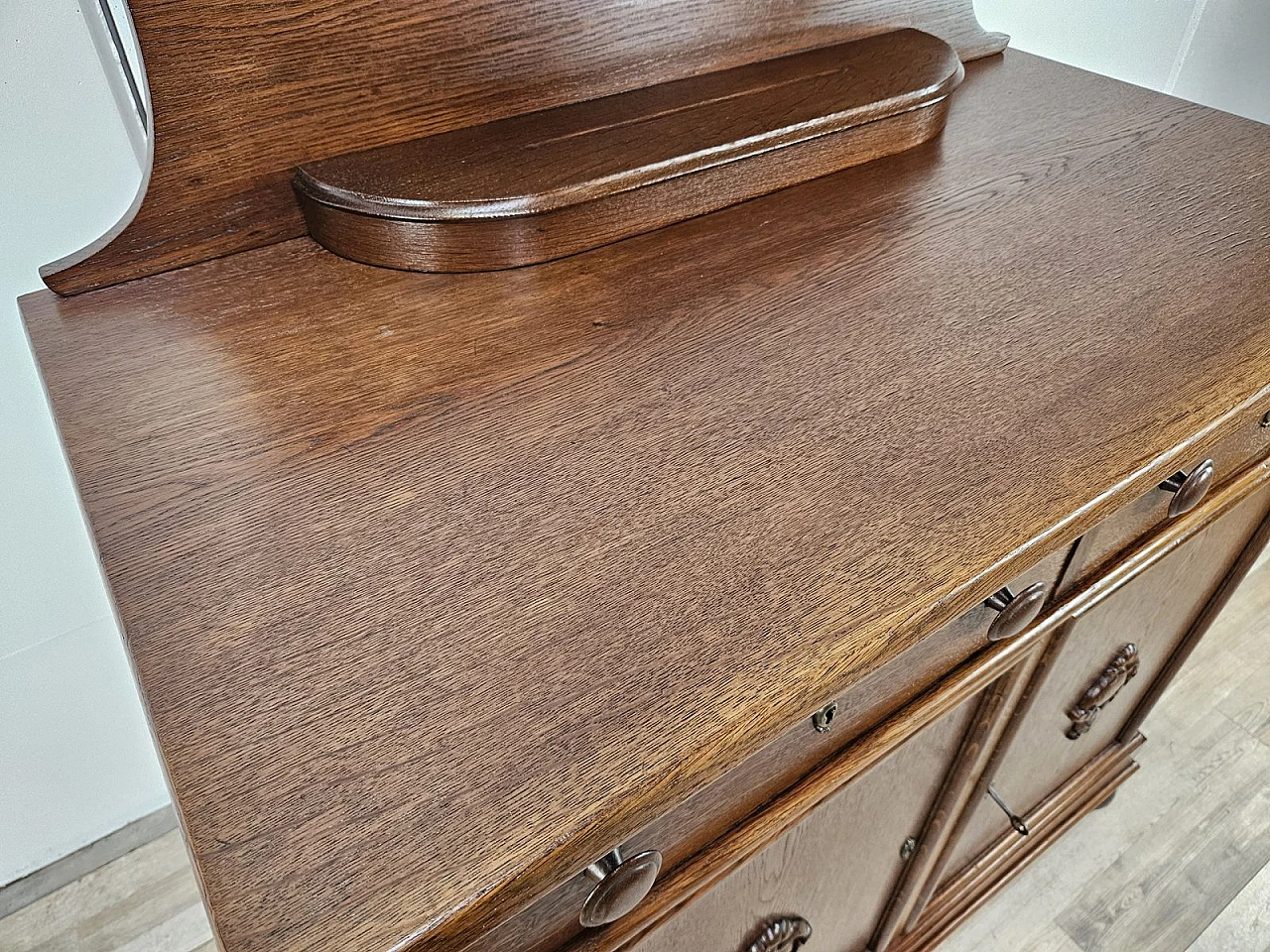 Art Deco Oak Living Room Sideboard, 1940s 8