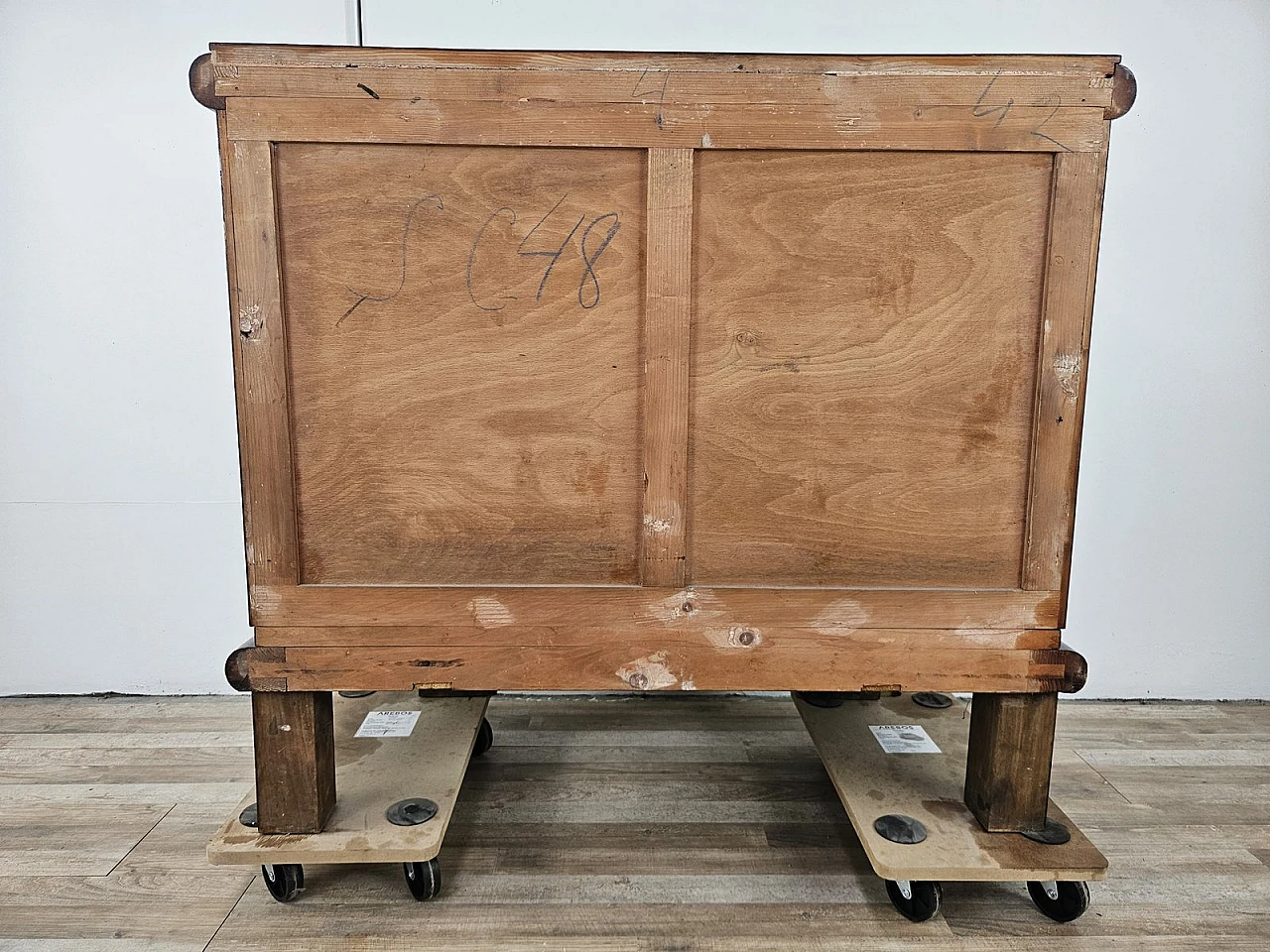 Art Deco Walnut Sideboard with Two Shelves, 1940s 37