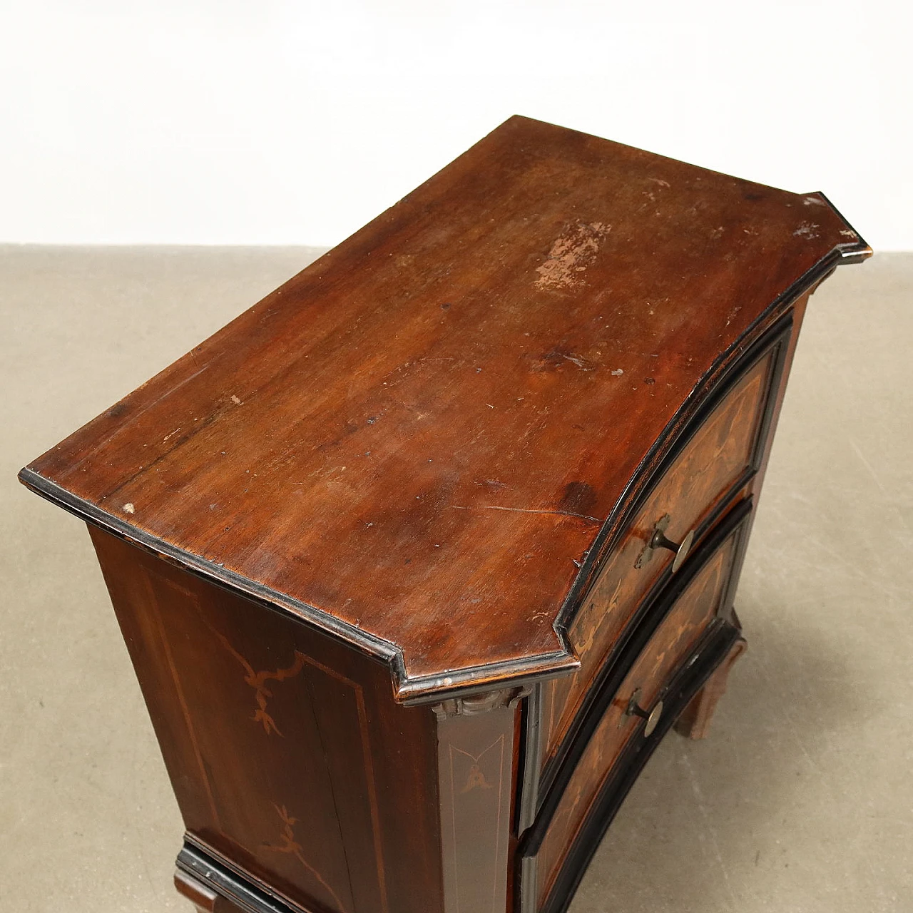 Baroque bedside table in walnut and poplar, '700 8