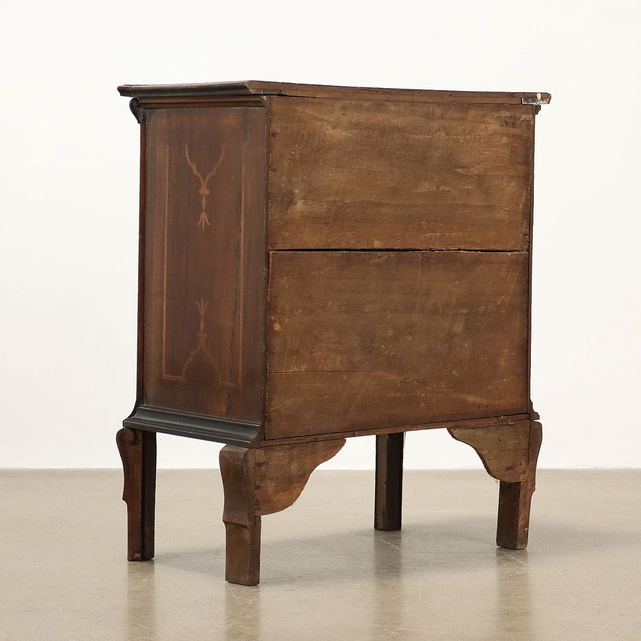 Baroque bedside table in walnut and poplar, '700 9