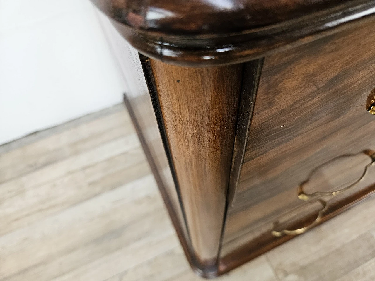 Torino Model Chest of Drawers with Three Drawers and Brass Handles, 1950s 4