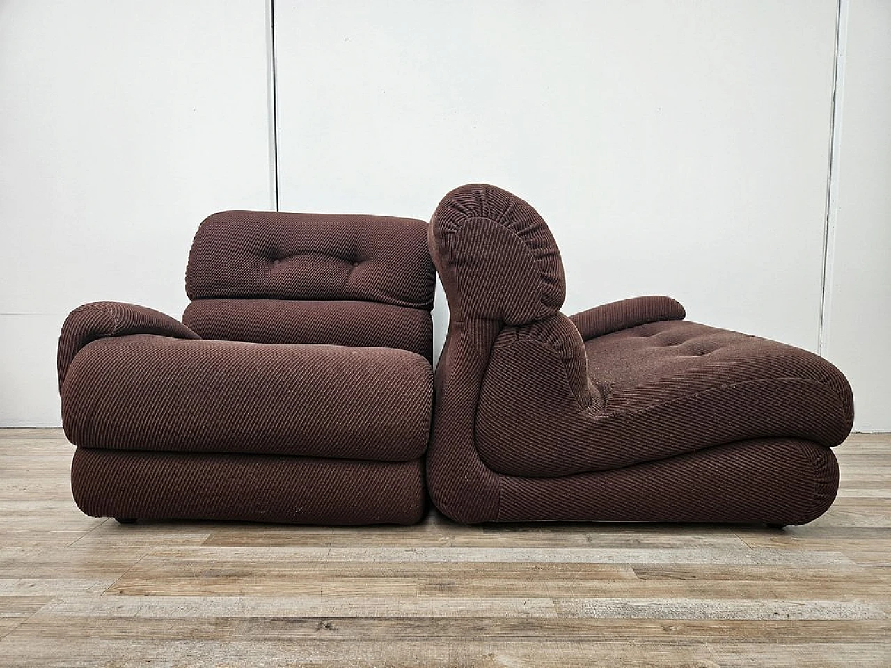 Modular fabric sofa with five seats, 1970s 8