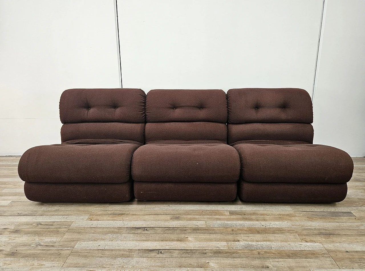 Modular fabric sofa with five seats, 1970s 12