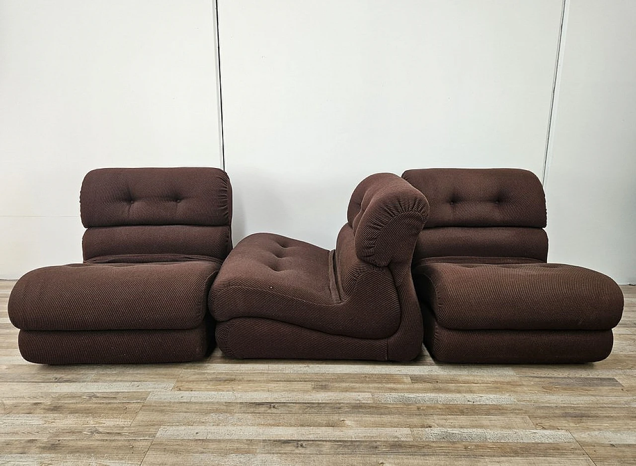 Modular fabric sofa with five seats, 1970s 15