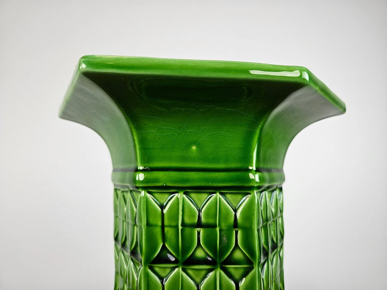 Green Ceramic Vase from Bassano, Italy, 1980s 5