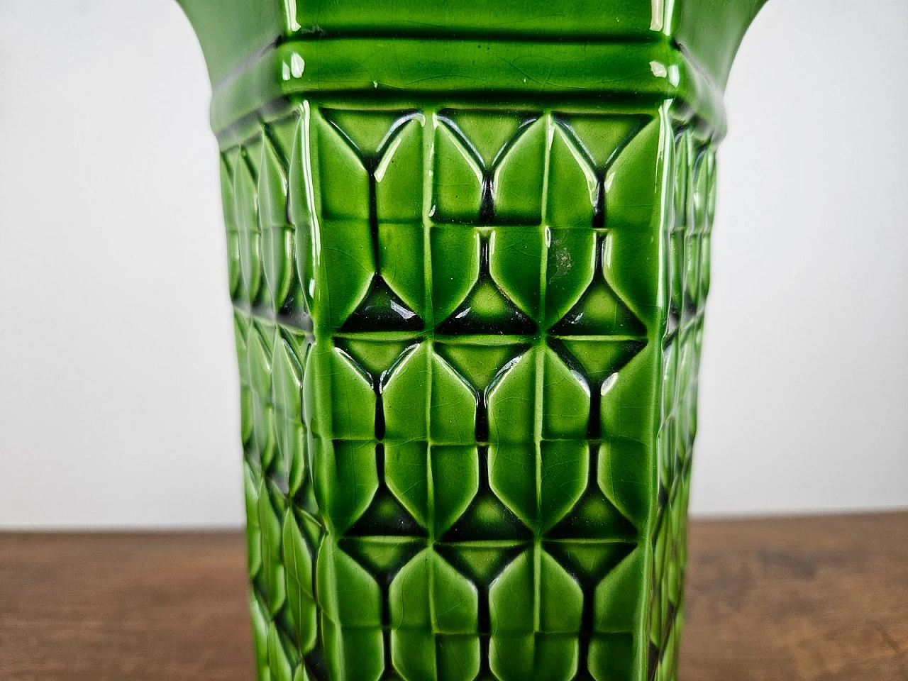 Green Ceramic Vase from Bassano, Italy, 1980s 10