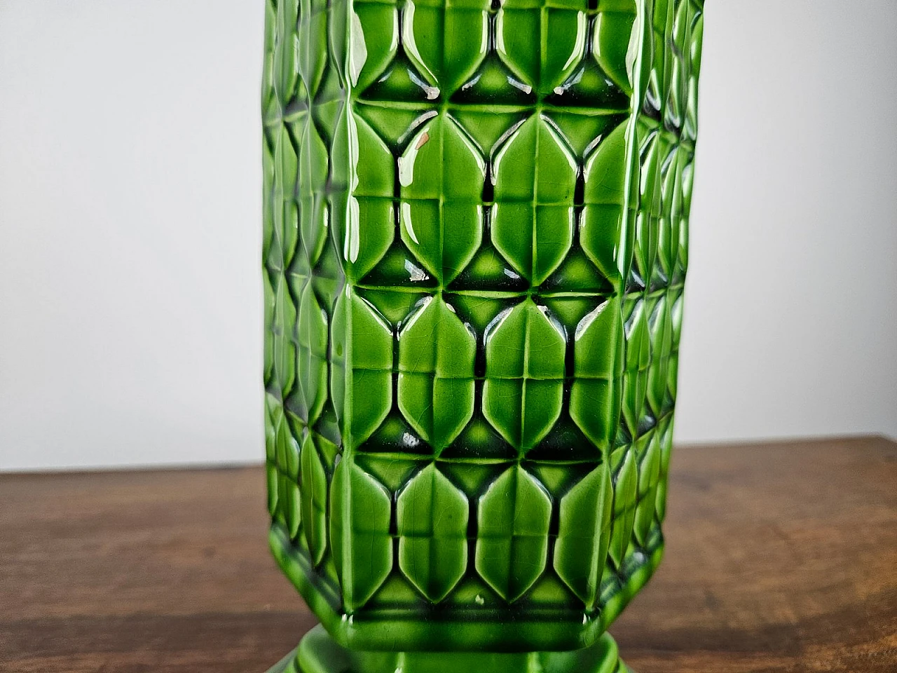 Green Ceramic Vase from Bassano, Italy, 1980s 11