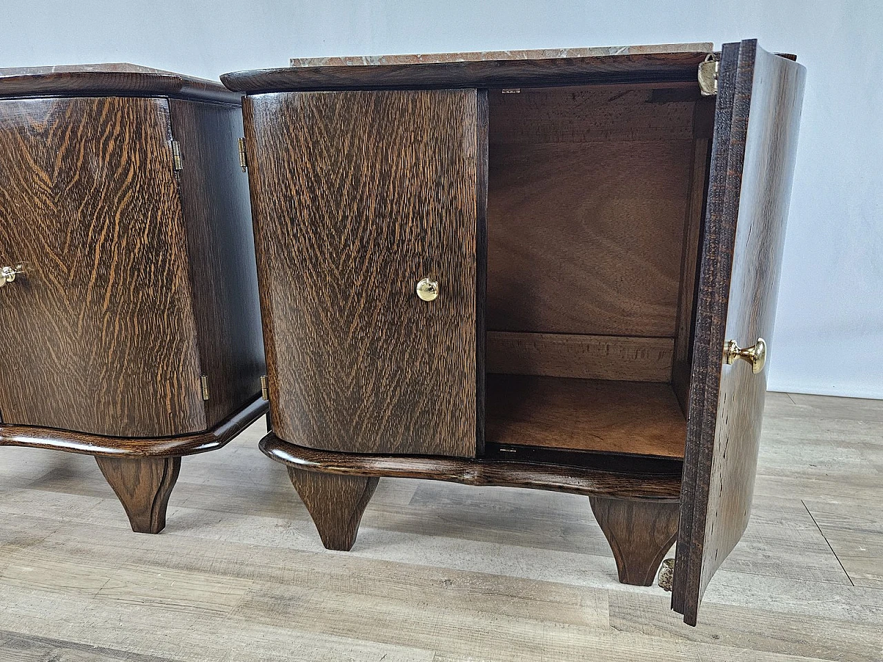 Bedside ables with marble top , '50s 25