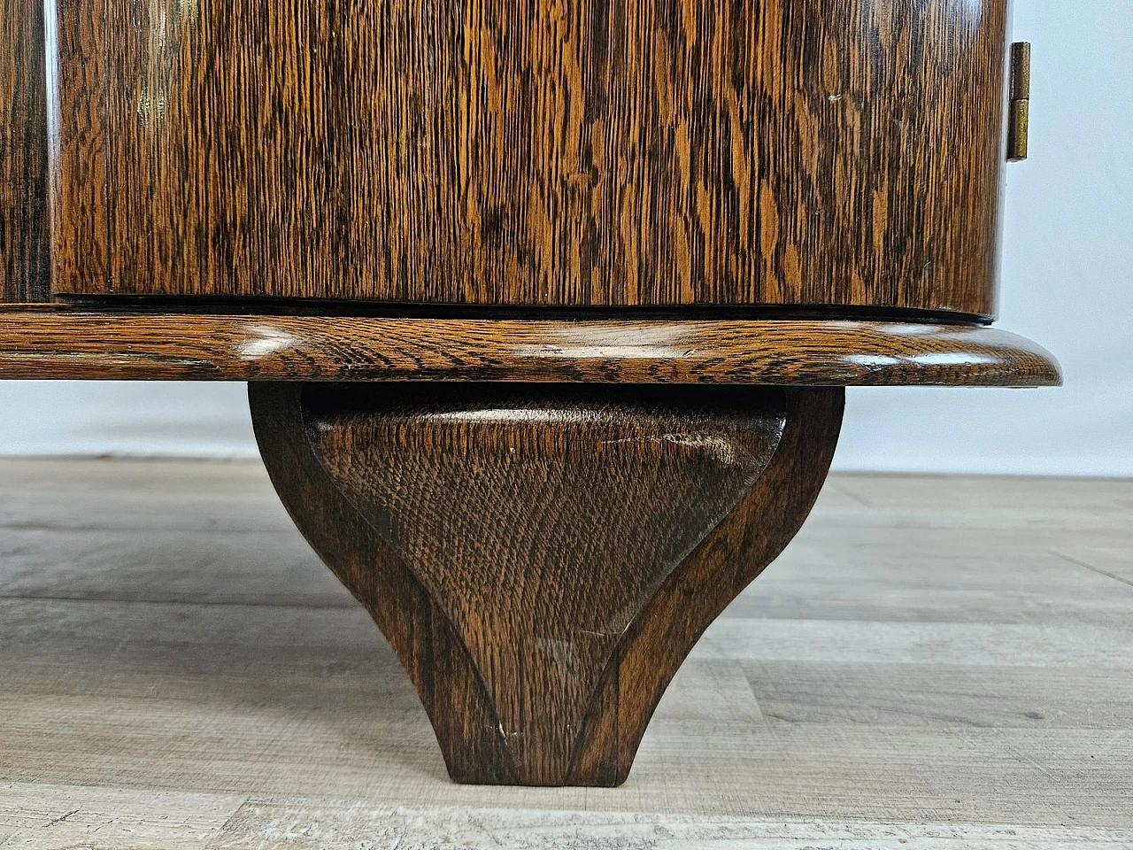 Wooden chest of drawers with red marble top, 1950a 24