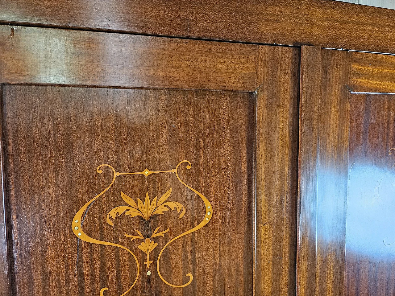 Art Nouveau Wardrobe with Decorated Doors, 1890s 10