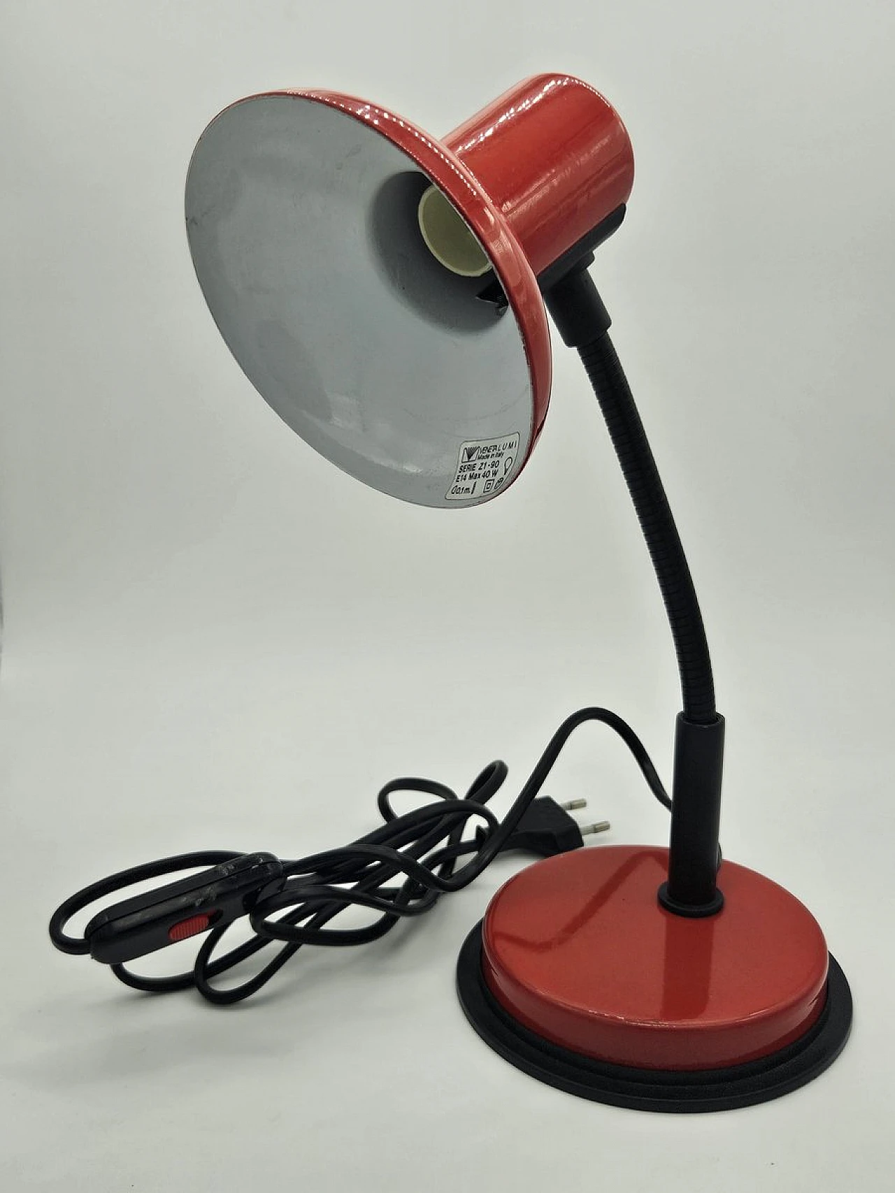 Red table lamp by Veneta Lumi, 1980s 1