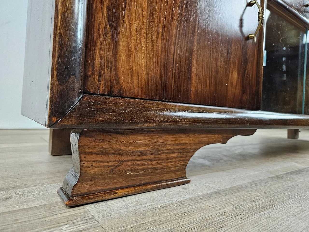 Art Deco dressing table in walnut with sliding glass, 1940s 23