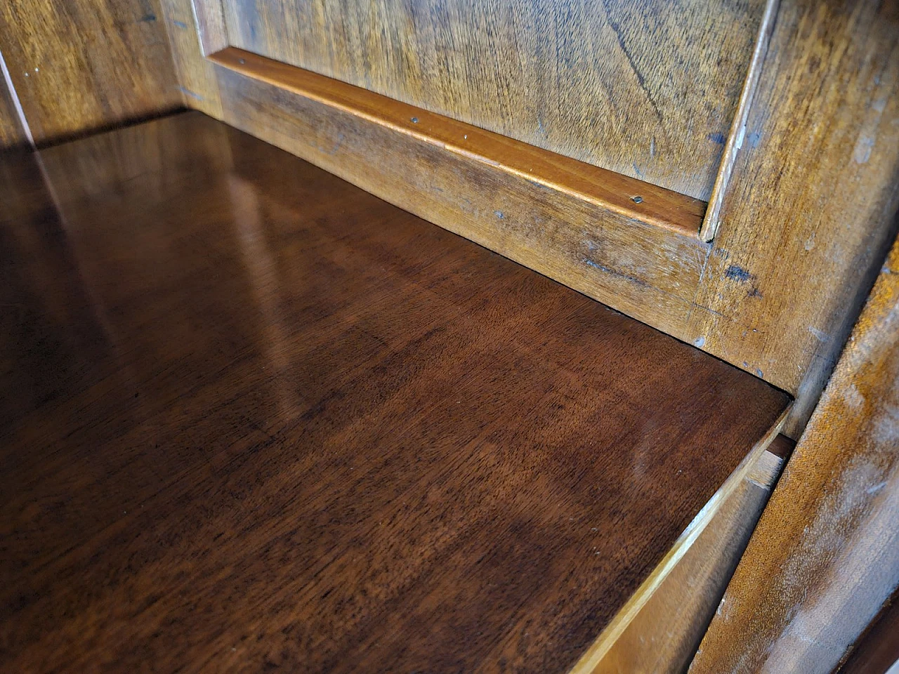 Two-door wardrobe with mirror and internal shelves, early 20th century 21