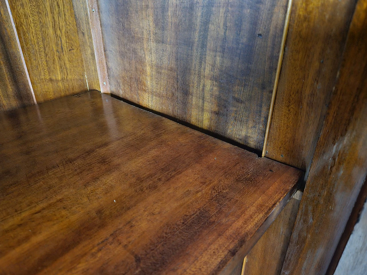 Two-door wardrobe with mirror and internal shelves, early 20th century 23