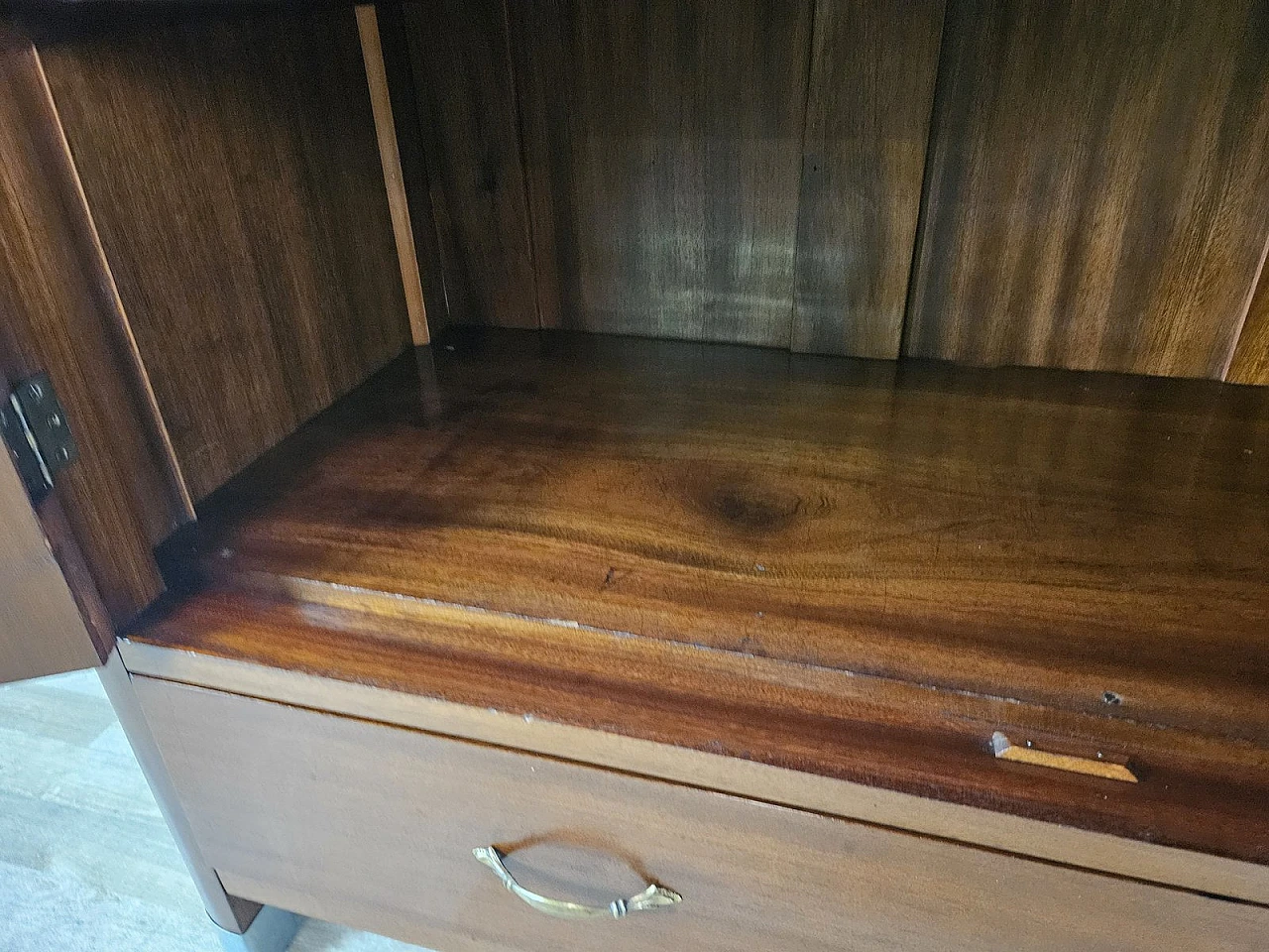 Two-door wardrobe with mirror and internal shelves, early 20th century 24