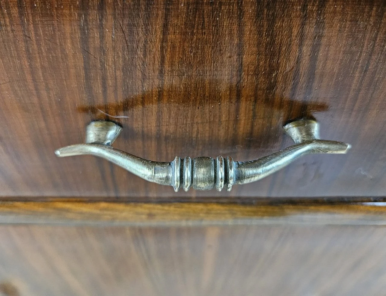 Pair of bedside tables in walnut, 1940s 12