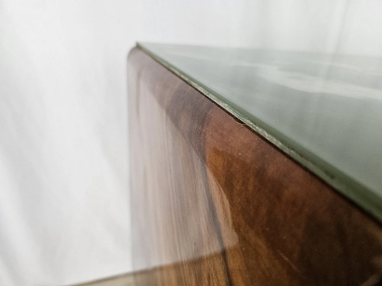 Sideboard with flap door and marbled glass shelf, 1950s 3