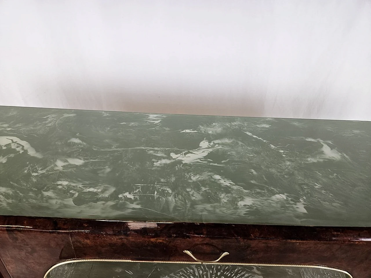 Sideboard with flap door and marbled glass shelf, 1950s 6