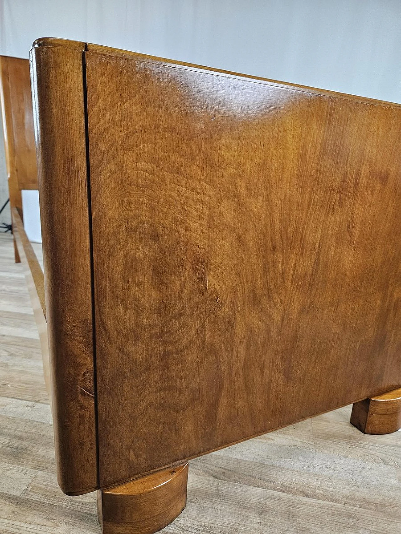 Walnut single bed, 1940s 7