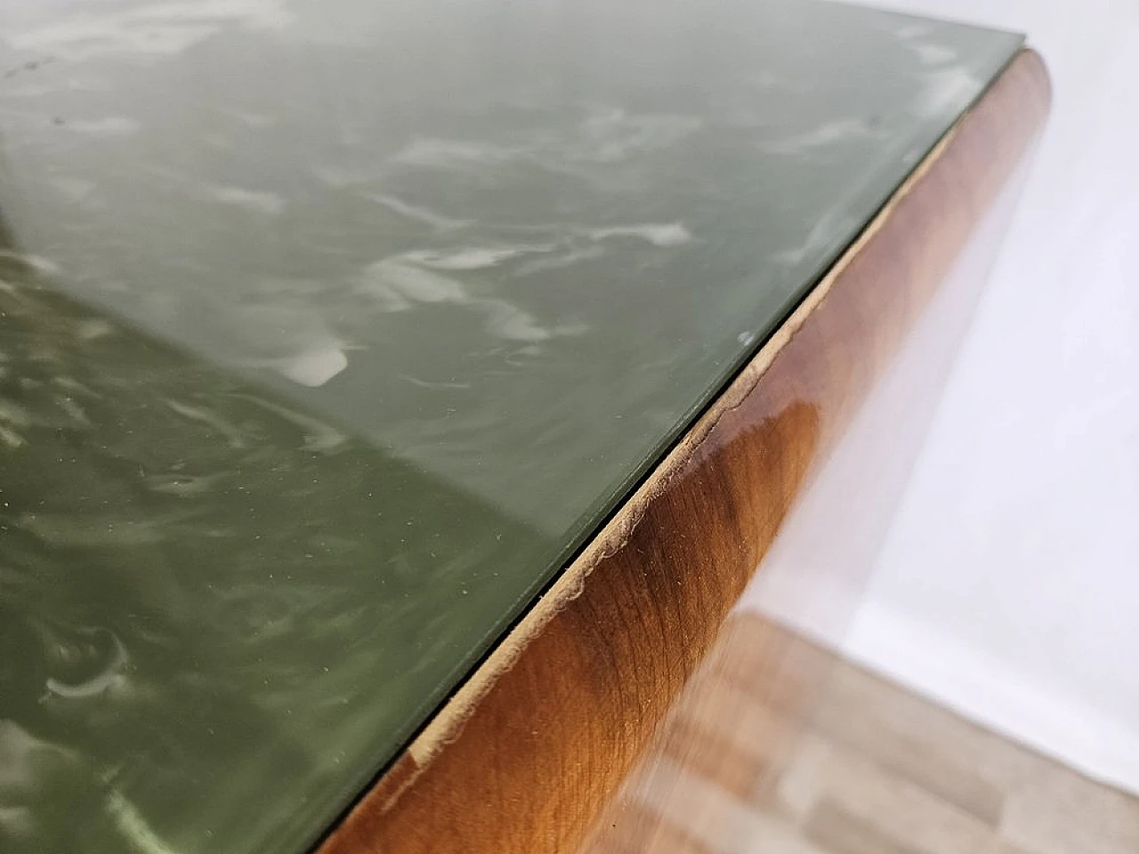 Sideboard with flap door and marbled glass shelf, 1950s 8