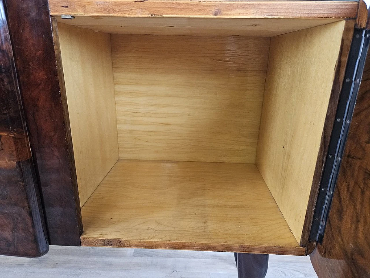 Sideboard with flap door and marbled glass shelf, 1950s 23