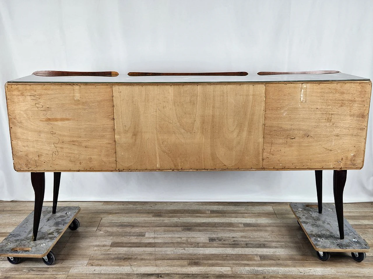 Sideboard with flap door and marbled glass shelf, 1950s 29