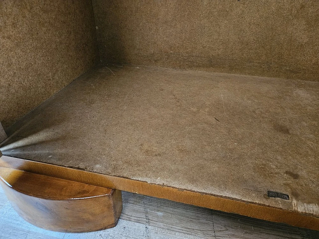 Two-door wardrobe in walnut with brass handles, 1940s 23