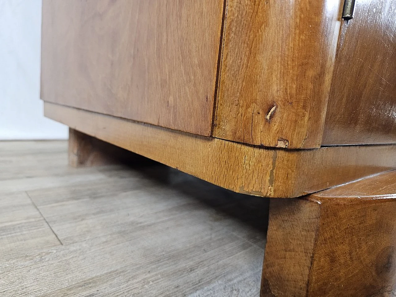 Two-door wardrobe in walnut with brass handles, 1940s 27