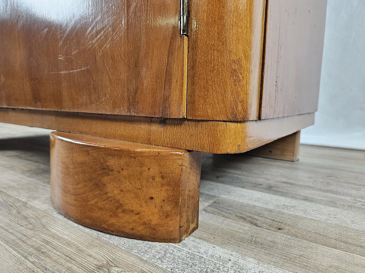 Two-door wardrobe in walnut with brass handles, 1940s 29