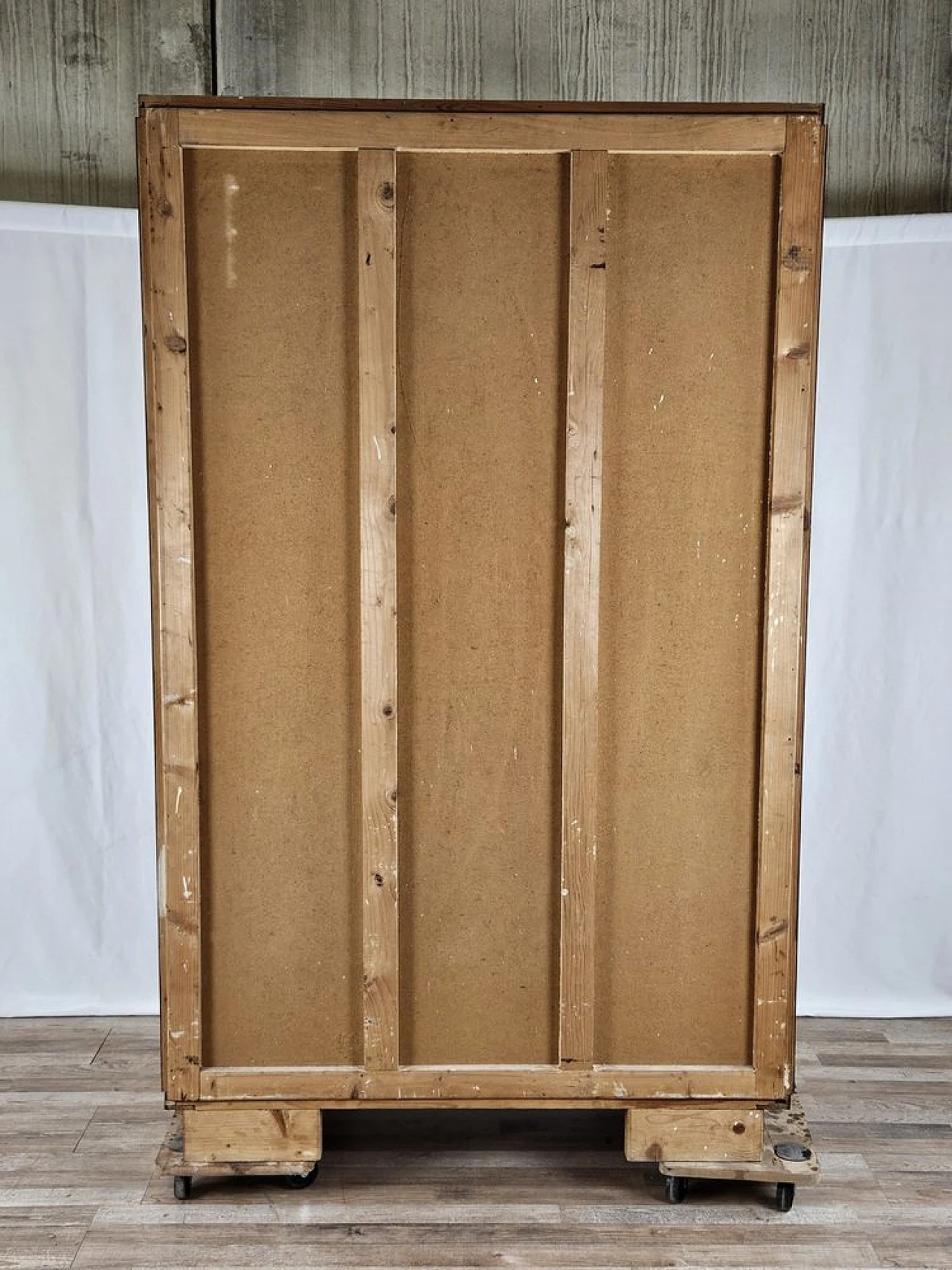 Two-door wardrobe in walnut with brass handles, 1940s 30