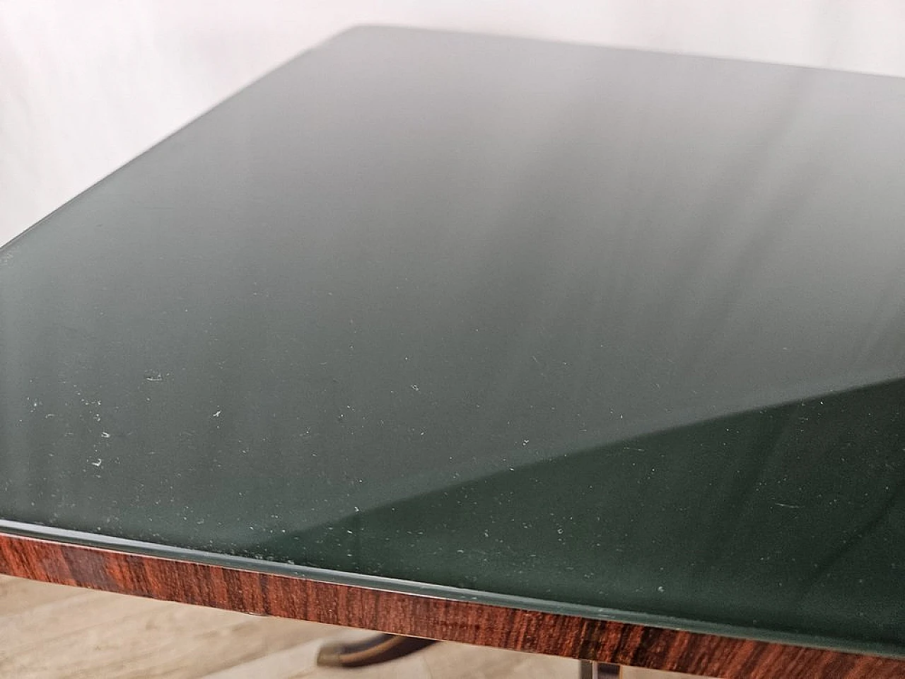 Mid-Century dining table with green glass top, 1950 3