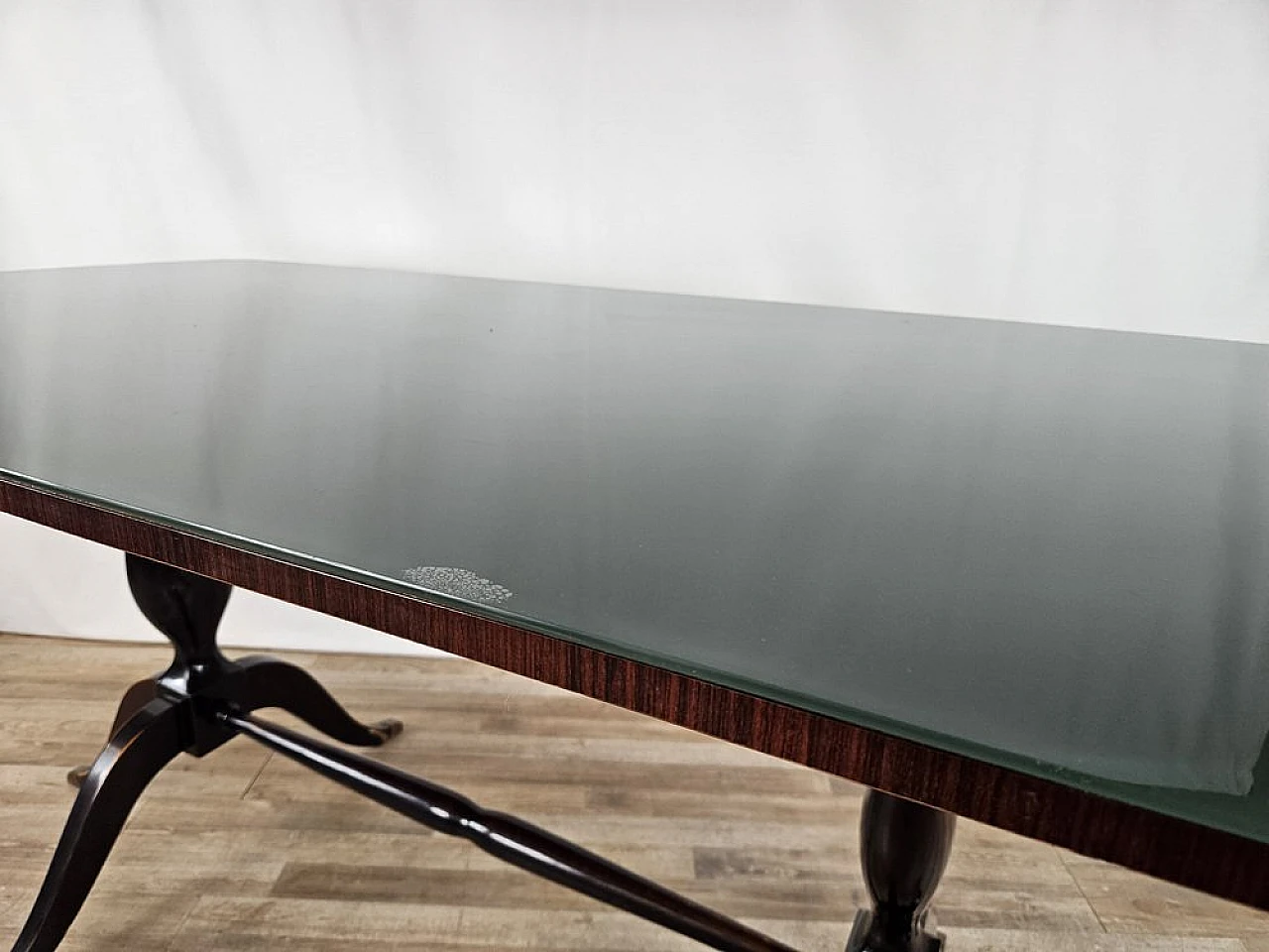 Mid-Century dining table with green glass top, 1950 5