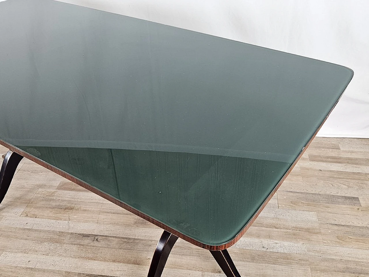 Mid-Century dining table with green glass top, 1950 8