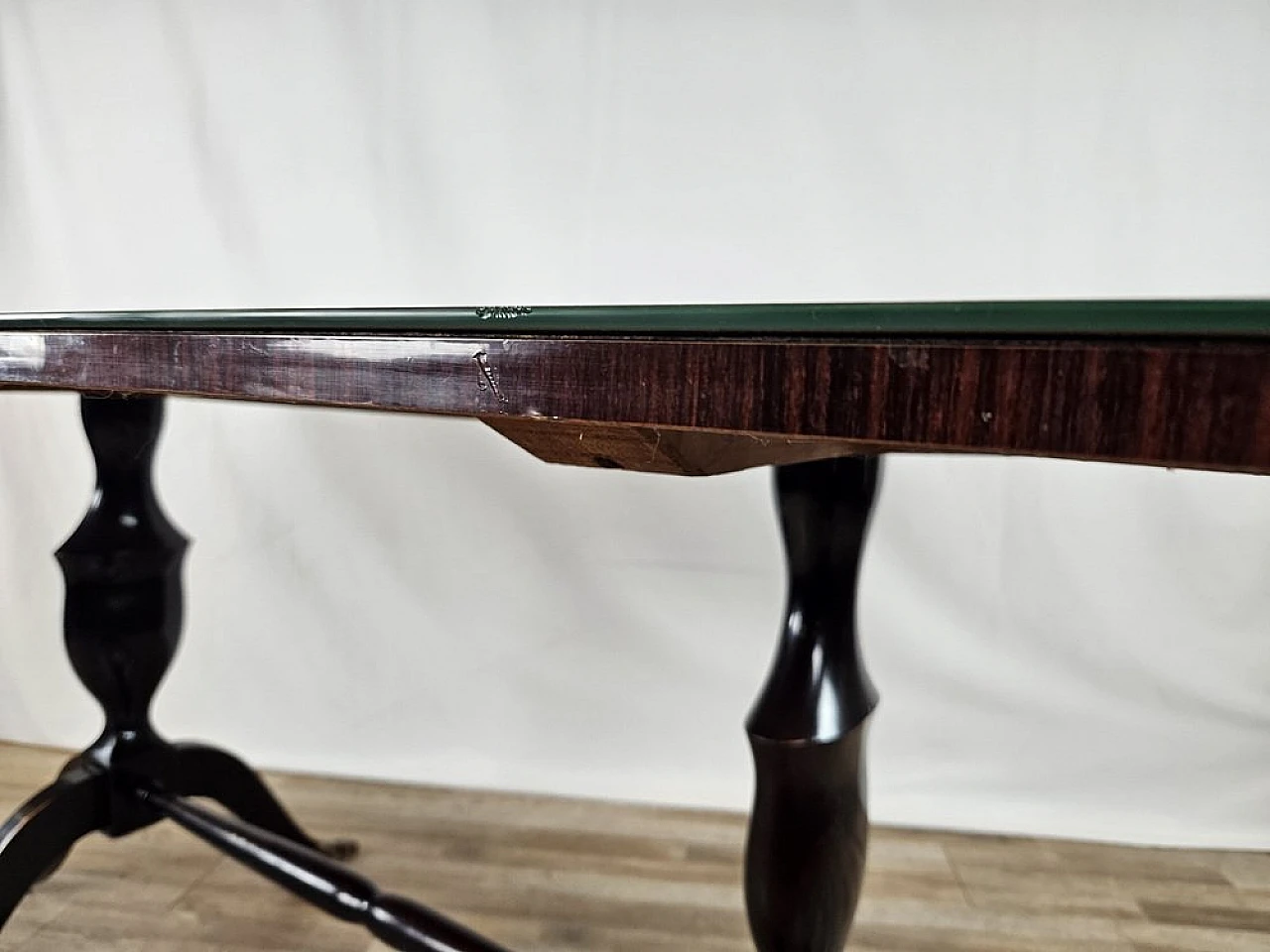 Mid-Century dining table with green glass top, 1950 13