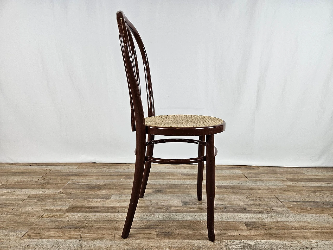 Lacquered wood chair with Vienna straw seat, 1970s 2